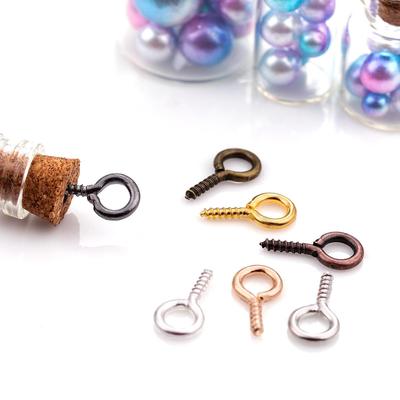 200Pcs Small Tiny Mini Eye Pins Eyepins Hooks Eyelets Screw Threaded Clasps Hooks For DIY Jewelry Making Findings