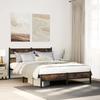 VidaXL Bed Frames Without Mattress Smoked Oak 75x190cm Engineered Wood, Single Bed, Bedroom Furniture, Bed 4017226