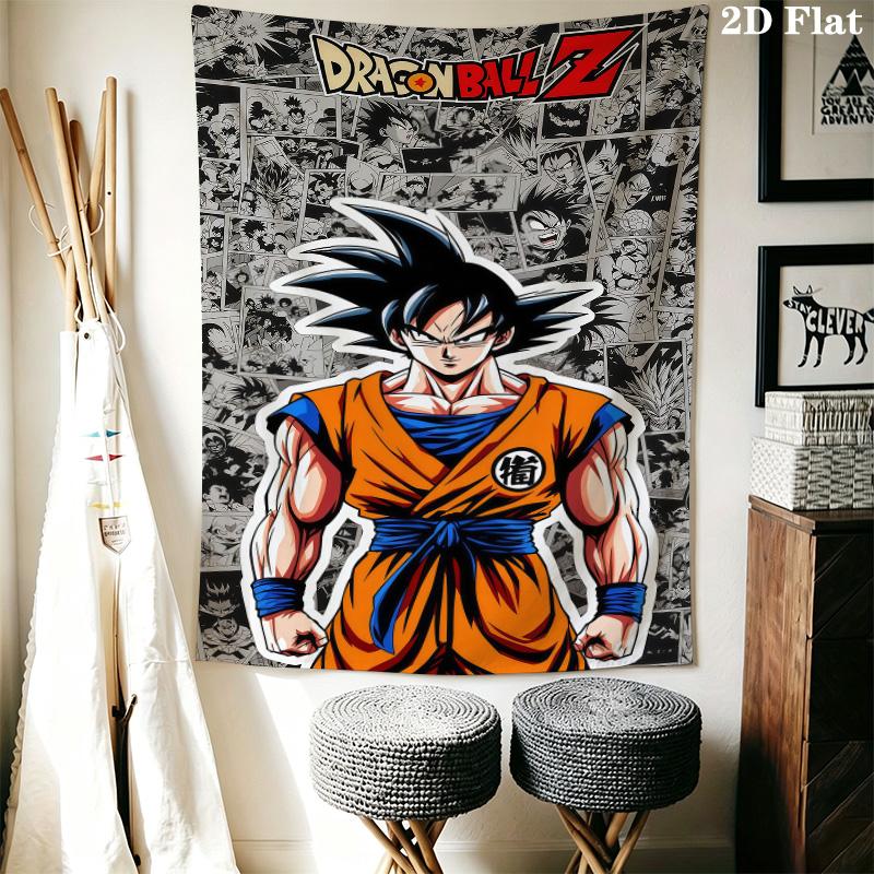 Cartoon Son Goku Wall Tapestry Aesthetic Wall Hanging Printed Fabric Blanket Decorative Tapestries For Bedroom Living Room Home Decor