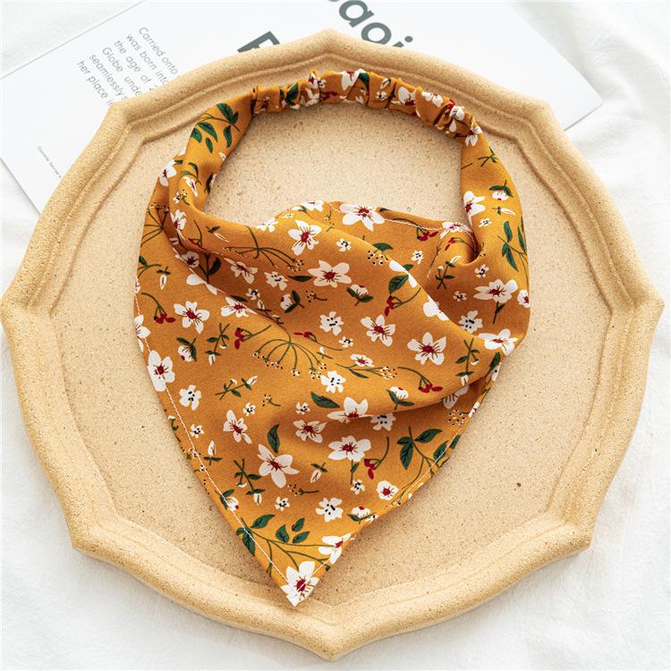 28cm Chip Flower Hair Scarf Bohemia Bandana Hair Band Retro Triangle Scarf Kerchief Women Girl Travel Headscarf Accessories