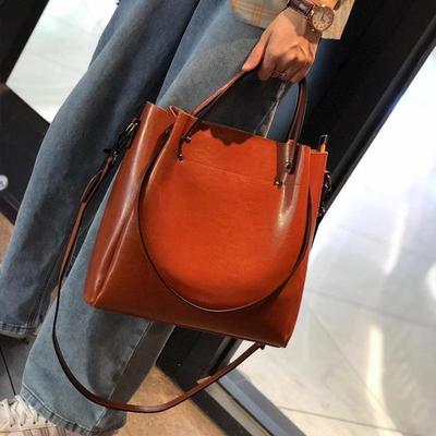 2025 Cowhide Women's Versatile Handbag, Genuine Leather Commuter Shoulder Bag - European/American Style, Large Capacity, High-End Feel