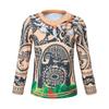 Spring and Autumn Round Neck Tribal Pattern 3D Printed Top Fashionable Casual Long Sleeved Men's T-shirts