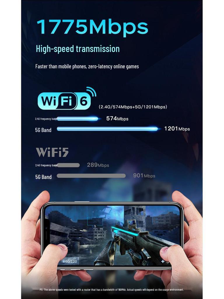 High-Speed Dual-Band Wi-Fi 6 Wireless Network Card for Desktop and Laptop