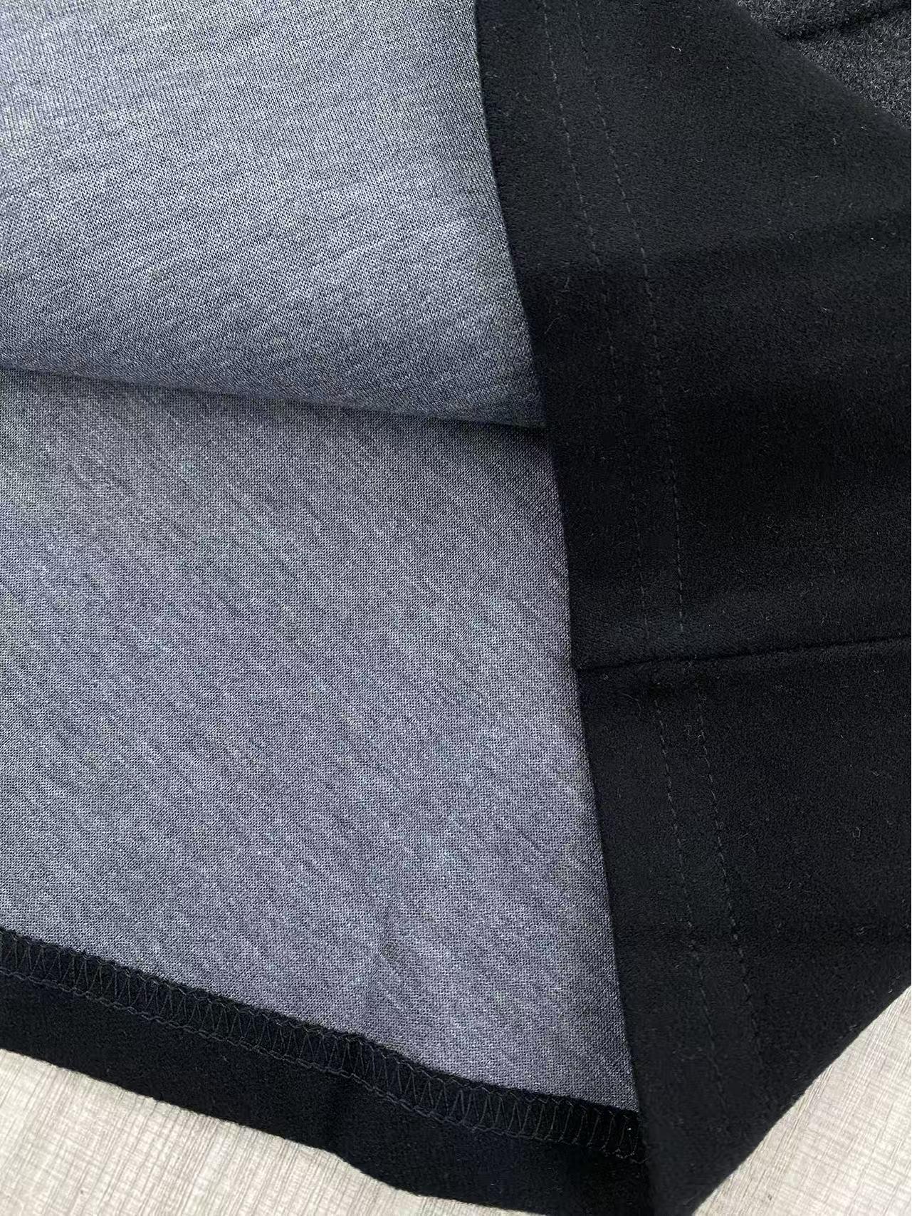 Oufan Black Velvet High Waist Slimming Long Skirt - Cozy Drape, Lazy Style One Size