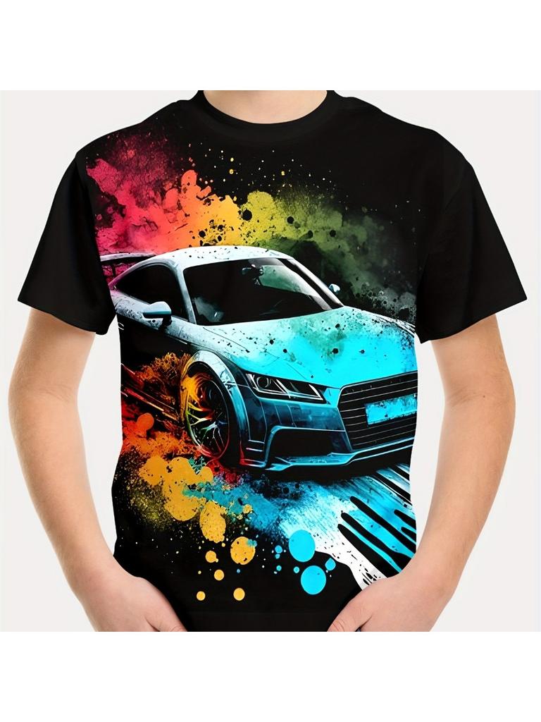 Summer Kids Clothes Boys 3D Print Tshirt Short Sleeve Children Clothes Casual Streetwear