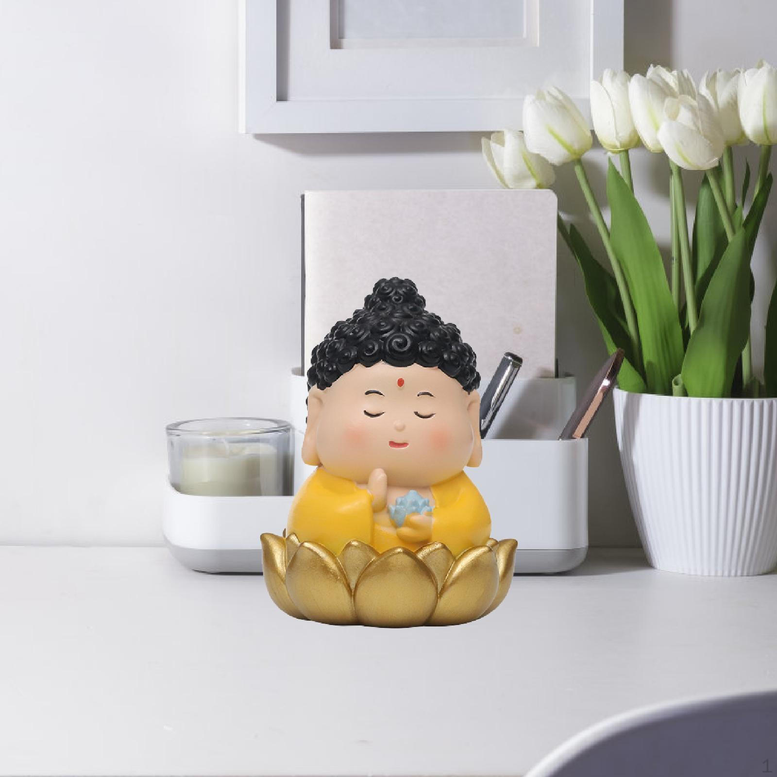 

Буддийская статуэтка Полимерная скульптура для дома, офиса, Фэн-шуй декор Buddha on Gold Base