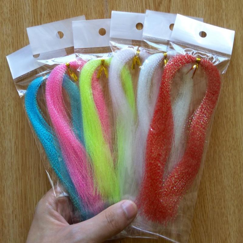 110Pcs 30cm Artificial Bait Twisted Flashabou Tinsel Fly Fishing Tying Crystal Flash For Jig Hook Shinning Fishing Lure Making