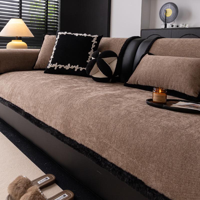 

Роскошный чехол для дивана из шенилла, коврик для гостиной, универсальный нескользящий чехол для дивана, Г-образный чехол для полотенец для дивана, украшение для дома 110x160cm кофейный