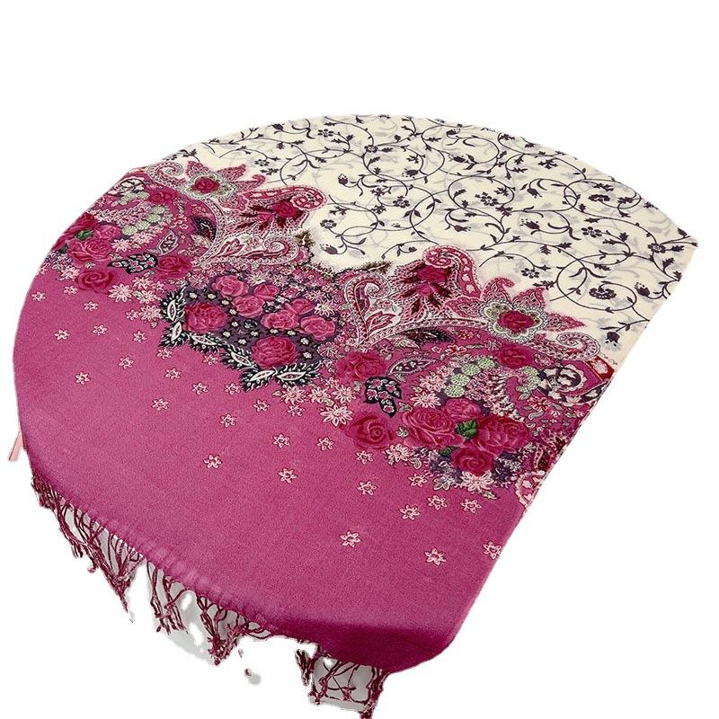 Clearance 60 Wool Printed Scarves Thin Wool Scarves Solid Color Bright Red Women'S Shawls Silk Scarves Versatile