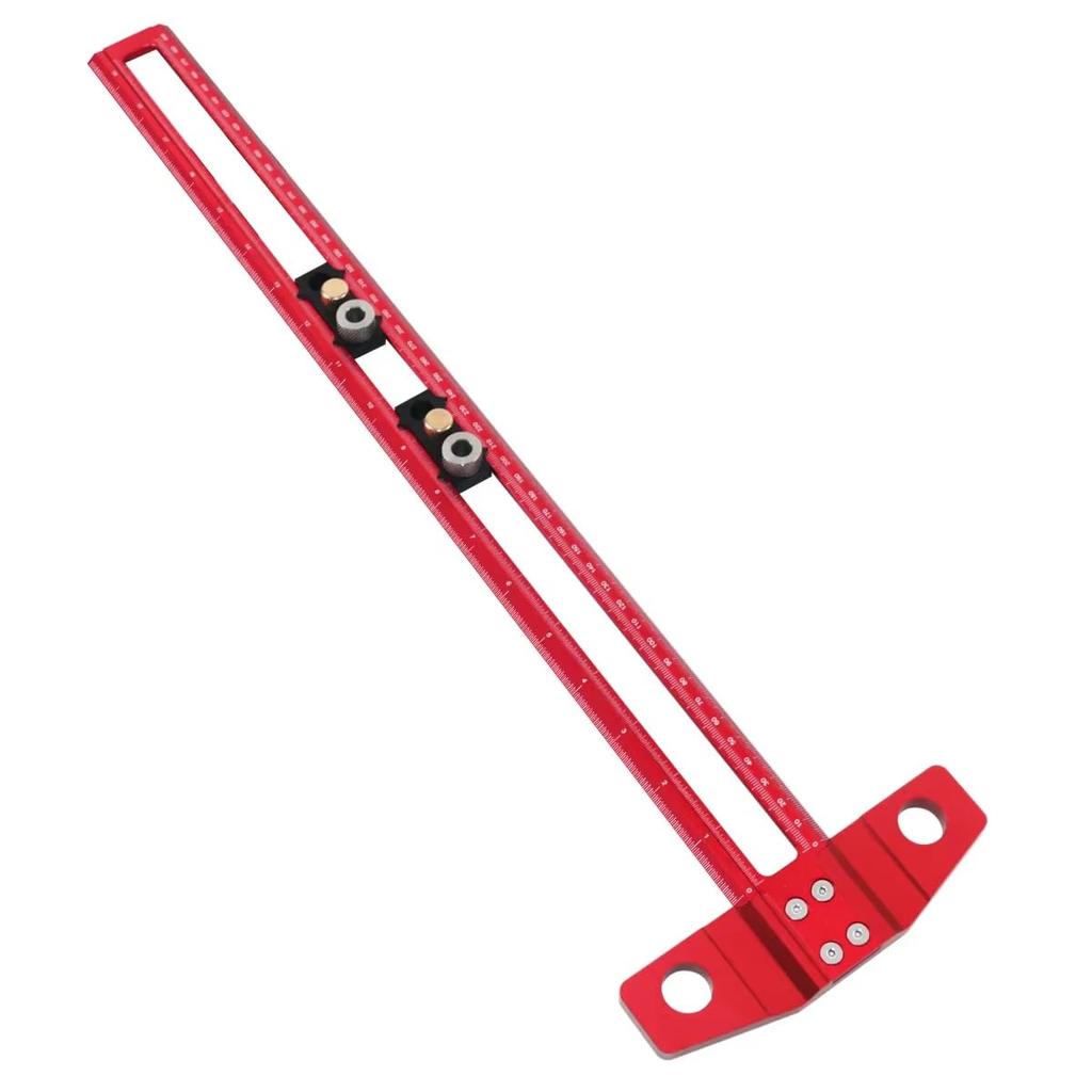 zmart 2-in-1 Drill Positioning and Scoring Ruler, Aluminum Alloy Multipurpose Dowel Jig with 68-10mm Drill Sleeves and Activity Blocks