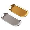 Gold Oval Jewelry Dish Stainless Steel Organizer Trays 18X8.5X1.5CM For Women Friends Family Co-Workers 2Pcs