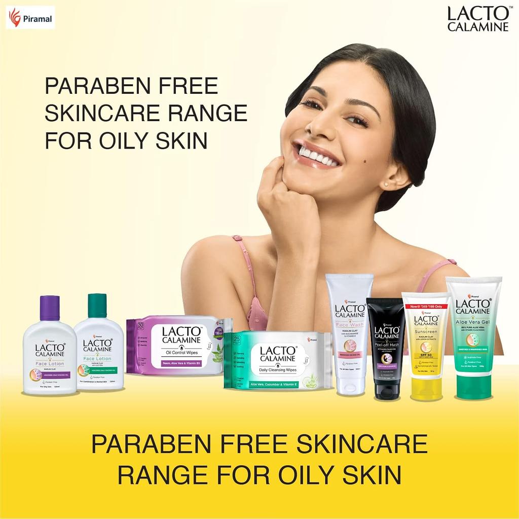 Lacto Calamine Sunshield Matte Look Sunscreen Kaolin Clay SPF50 PA+++ 50g Pack of 2 for Oily Acne Prone Skin