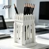 Makeup Brush Holder for Vanity Gothic Pen Holder, Cathedral Style 3D Printed Desk Organizer, Storage Cup Brushes, Pencils, Accessories Home