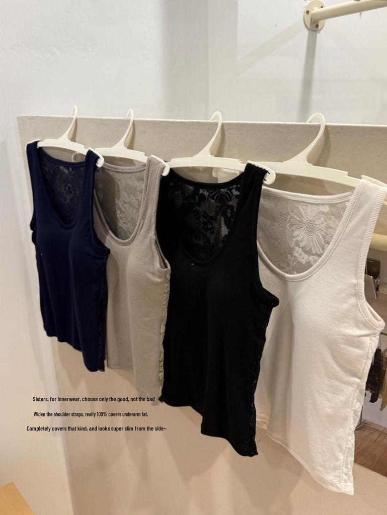 Spitzenrücken-Camisole mit eingebautem BH für Damen