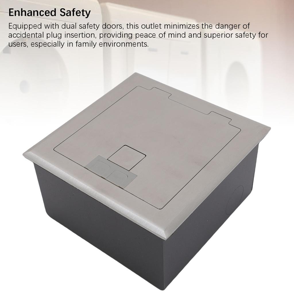 Verdeckte Bodensteckdose Einbau USB A USB C Port 2 X 3-Pin Silber Wasserdicht Edelstahl Verdeckte Bodensteckdose