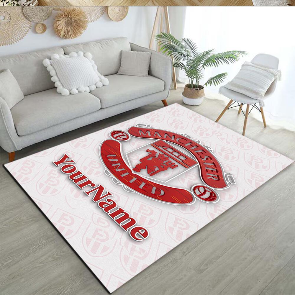 Manchester Customized Name Floor Rug Office Rug Design for Kitchen Balcony Decorate room Study room Anti-slip Rug Decorate Offices Gift for Festivals