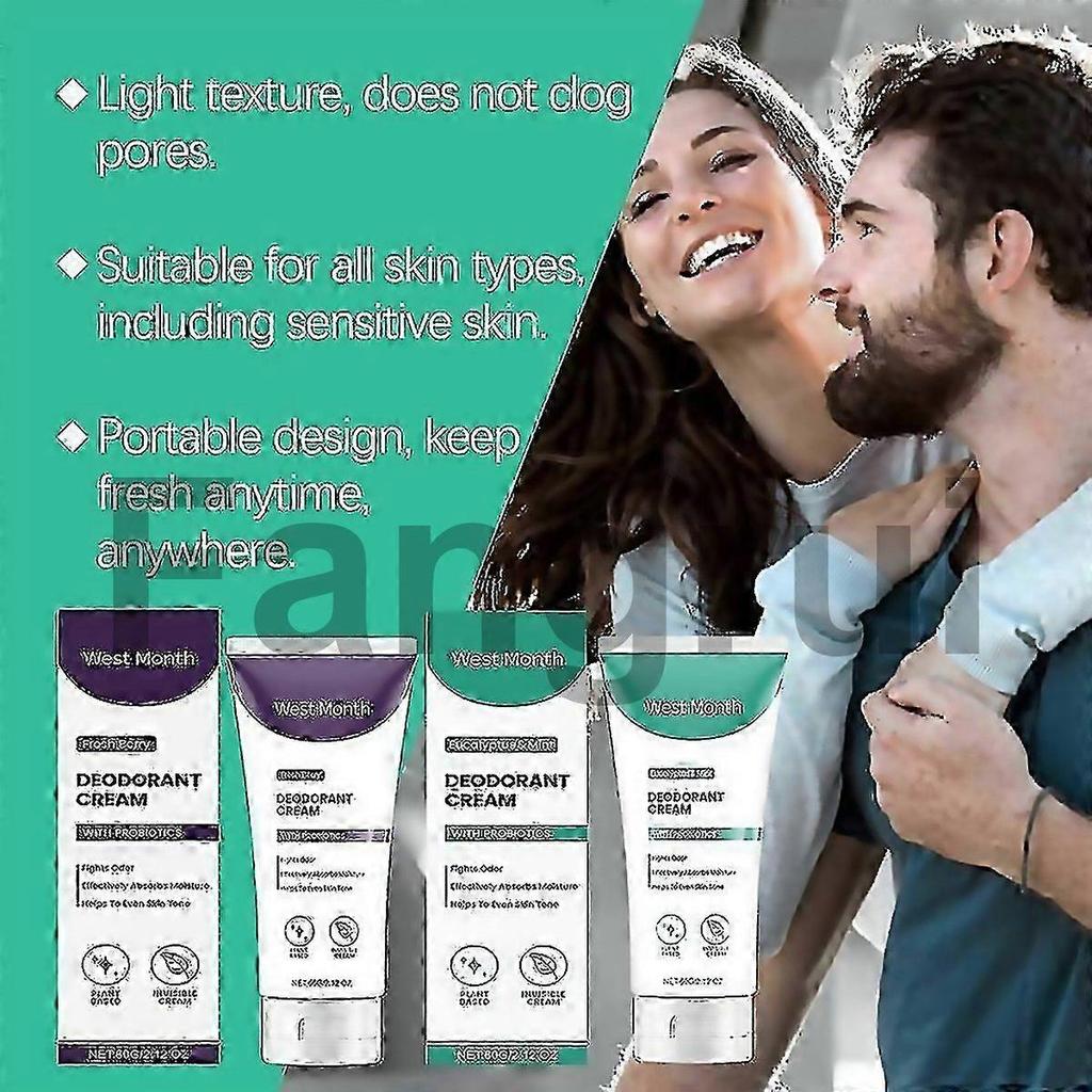 For Natural Probiotic Deodorant Cream Fresh Berry Or Eucalyptus Mint 60g Friendly Travel Size For Od