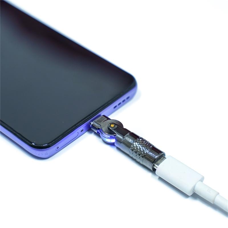 Typ C auf USB Adapter Aluminium 4,8 cm 90 Grad drehbar für Smartphones 480 Mbit/s Datenübertragung 3A Schnellladung