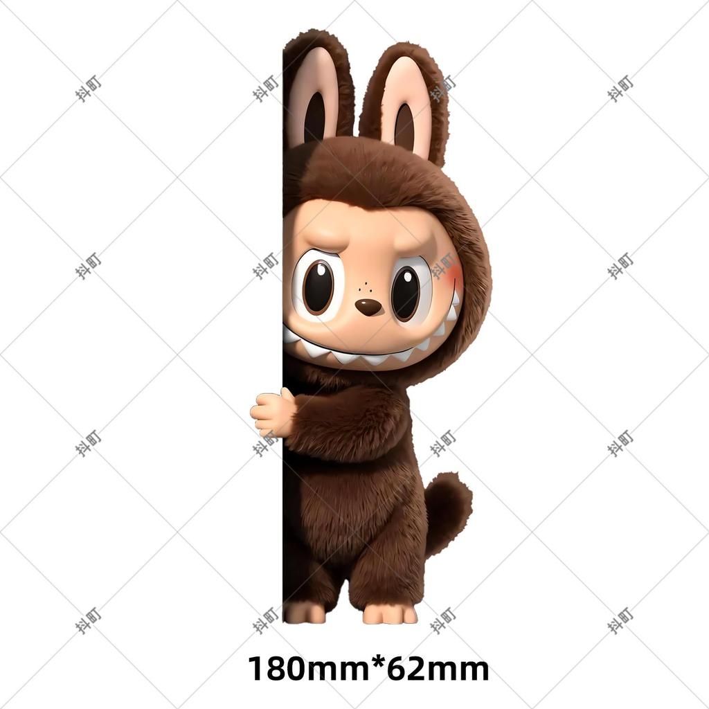 Labubu Cute Plush Doll Refrigerator Magnet - 3D Personality, Strong Magnetic, Waterproof Door Decoration Sticker.