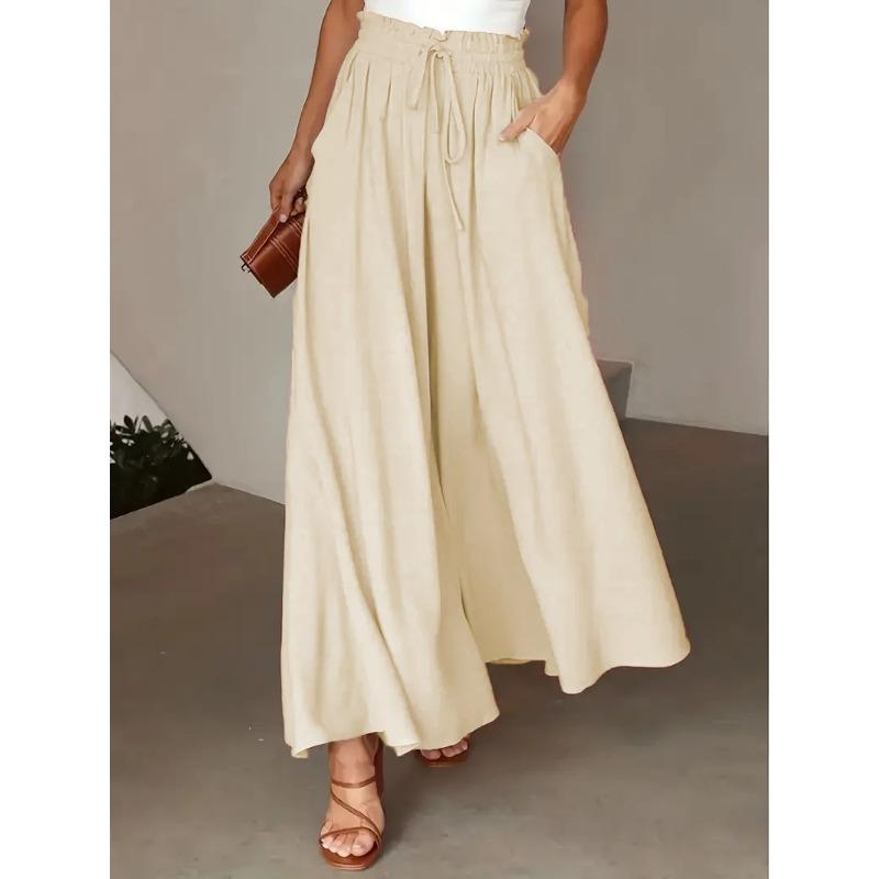 

DAFIFY Женские Модные Повседневные Однотонные Брюки с Принтом и Высокой Посадкой XXL абрикосовый