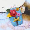 Original design handmade fabric embroidery brooch retro simple and elegant personality versatile corsage jacket bag accessories