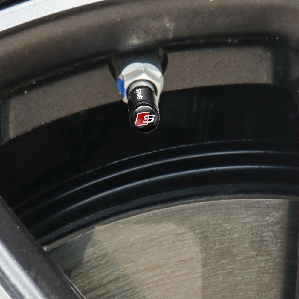 Car Wheel Tire Valve Stem Caps Metal valve Accessories For 57s QUTTRO RS Q3 Q7 S3 S4 S5 S6 A3 A4 B8 8P 8V A6 C7 A5 Q5 B7 SLINEs57