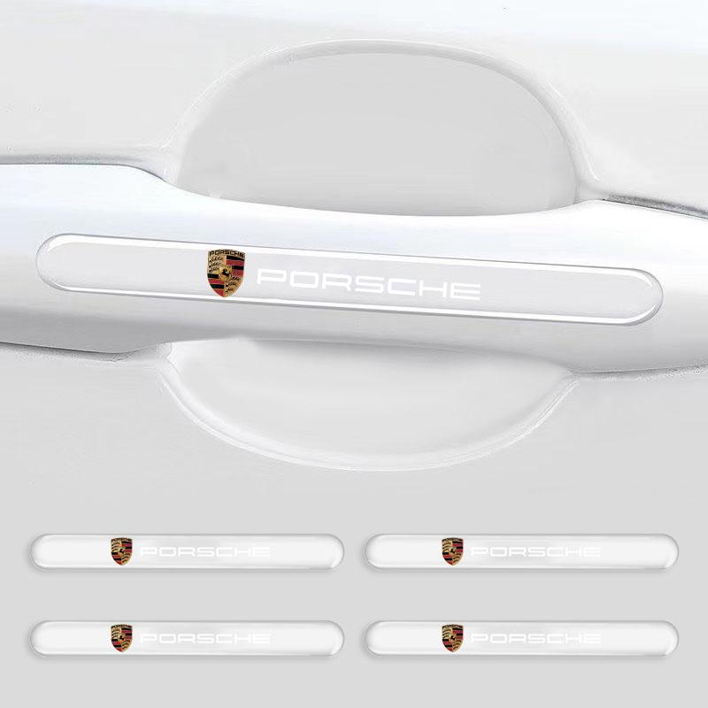 4Pcs Car Door Handle Protector Sticker Auto Styling For Porsche Boxster Cayenne Panamera Macan Cayman 911 918 996 917 991