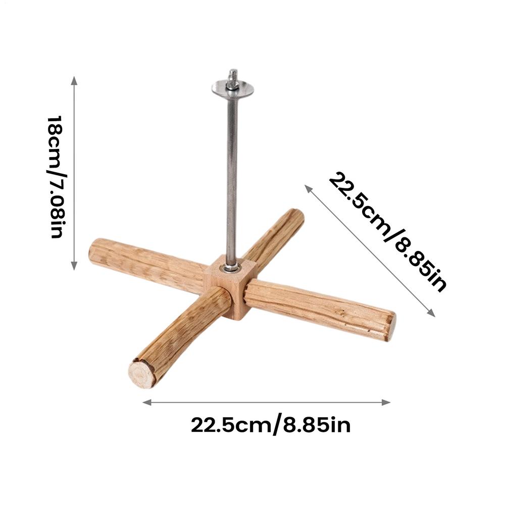 Cockatiel Perch Wooden Parakeet Rotating Toy Macaw Perch For Boredom Relief Behavior Beak Grinding Claw Health Care Chewing