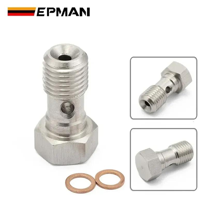 EPMAN Performance Banjo Bolt Single Stainless Steel 7/16" X 20 UNF, -4 AN / -3 AN / M12 / M10 Turbo Brake Line Universal EPCGQ79
