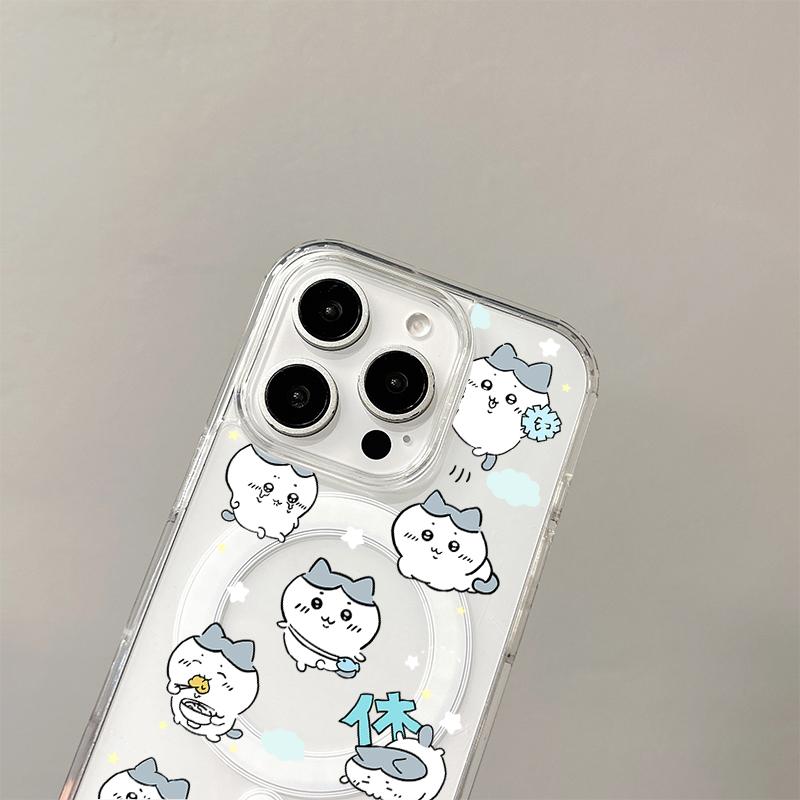 Lovely C-Chiikawas Wireless Charging Case for iPhone 17 Air 16 E 15 14 Plus 13 12 Mini 11 Pro Max Transparent Silicone Cover