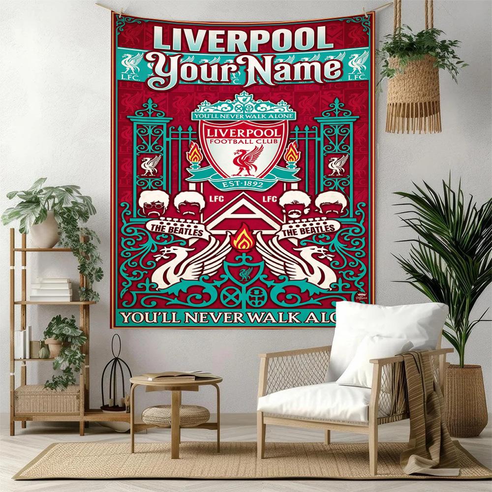 Liverpool Takımı Özel Adınız Duvar Dekoru Duvar Halısı Sanatı Evcil Hayvan Anma Doğum Günü Düğün Partisi Arka Planı Aile Hediyesi