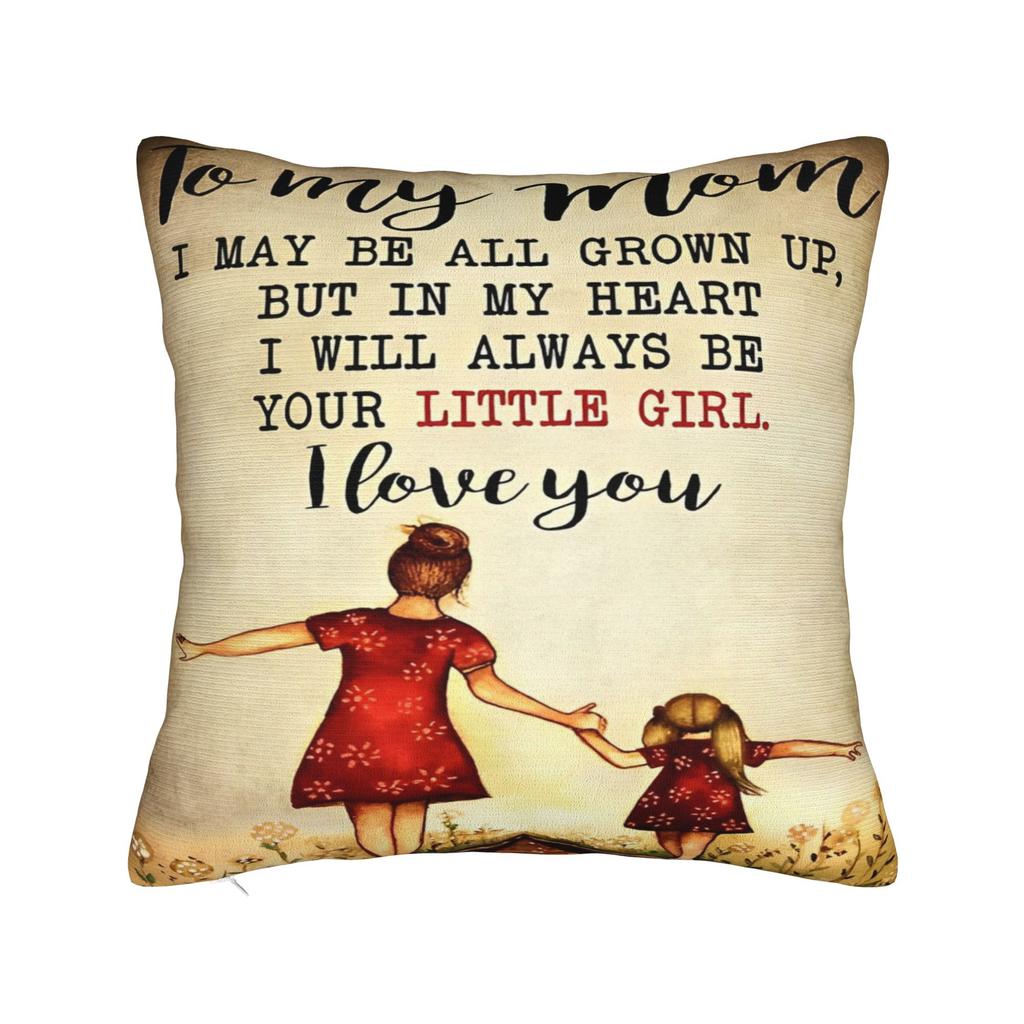 I Love You Mom Square Pillowcases Polyester Car Mother's Day  Cushion Case Funny Decor Pillowcase 45*45