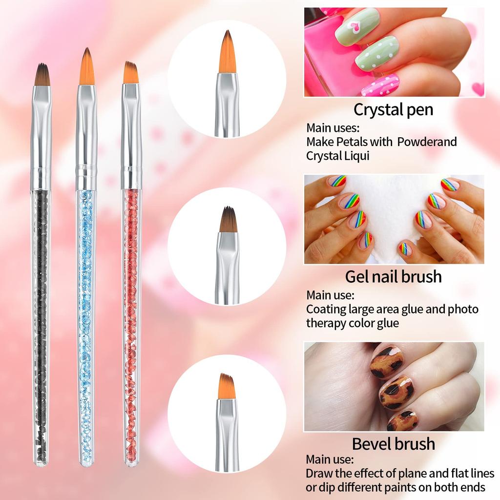 9-teiliges Nailart-Pinselset - Liner/Punktierwerkzeuge + Schwammstift für Gelnägel