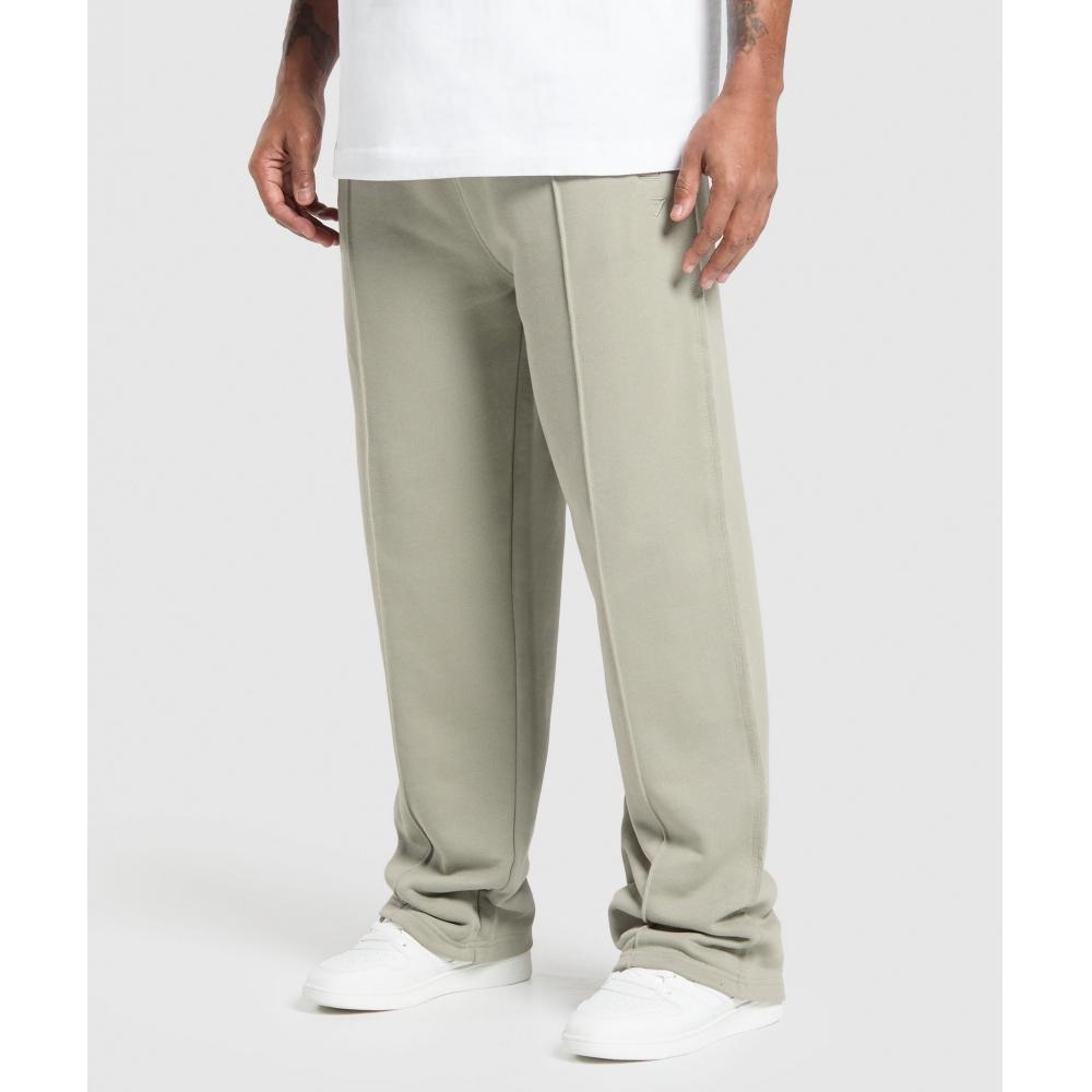 Gymshark Wide Leg Pants Chalk Green A1b9n Ech9