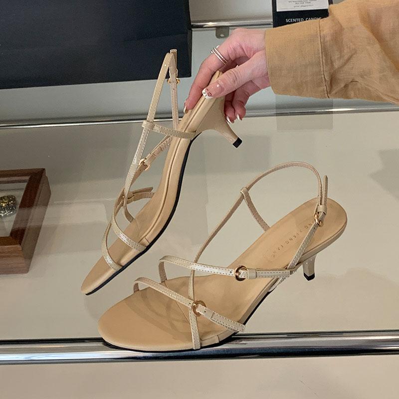 

Мода 2025 Новая Роскошная Женская Обувь Перекрестная Шнуровка Женские Туфли на Шпильке Мода Круглый Носок Вечеринка Дамы Средний Каблук Туфли-Лодочки 35 бежевый