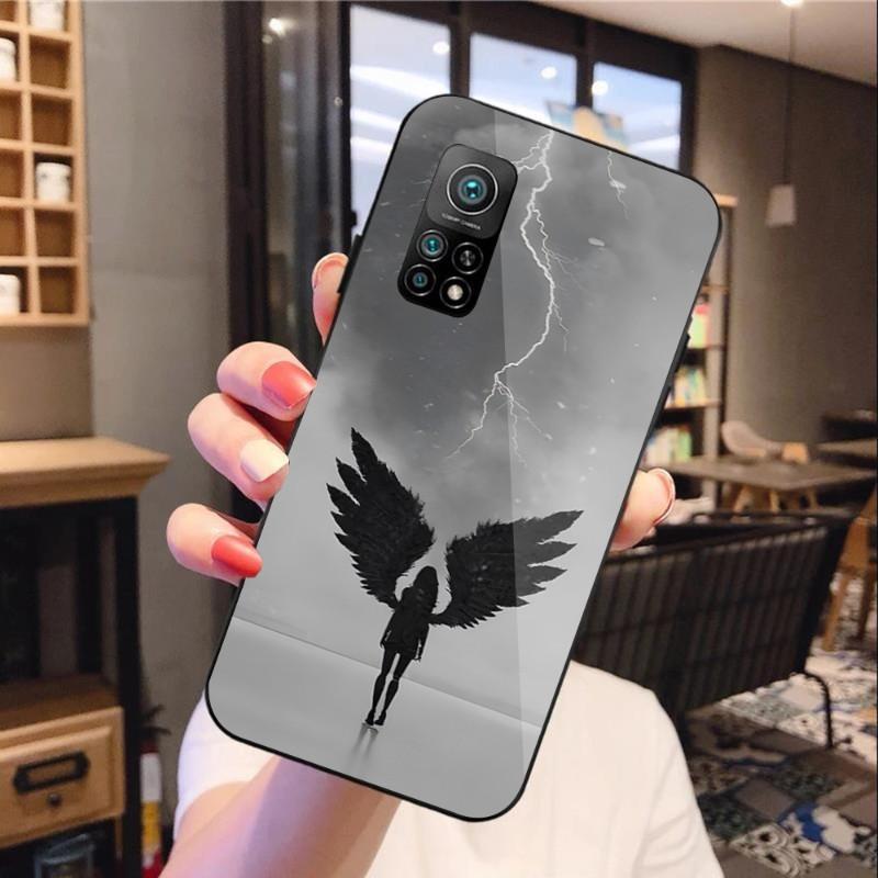 Wings Of Destiny Mobilskal För Xiaomi 12 11T 10 9 Redmi Note 11 10 10S Pro Redmi 9 9A 8 Svart PC Glas Mobilskal