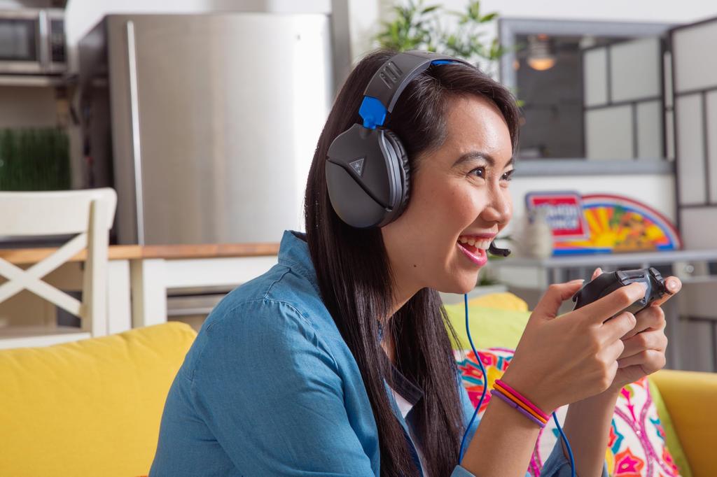 Căști Gaming Turtle Beach Ușoare 230g Căști PS5 PS4 Switch Xbox Smartphone Cu Fir Microfon Flip Mute Recon 70 Negru Albastru 3.5mm