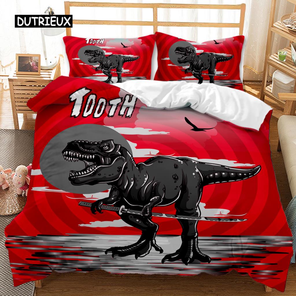 

Комплект постельного белья с изображением динозавра, постельное белье с изображением динозавра T-Rex Jurassic Dino Fossil Dinosaurs Double Queen King Size, мягкое покрывало из полиэстера EU single(135x200cm)
