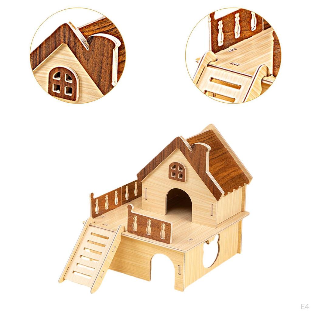 Wood Hamster Out Small Animal Activity Toy Pet Supplies Hut Habitat for Syrian Hamsters