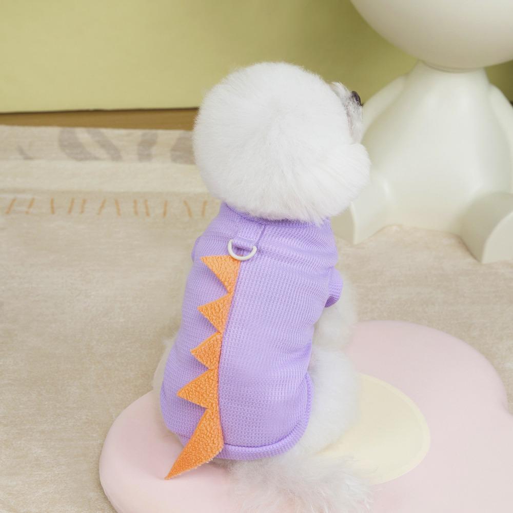 

Polyester Pet Dinosaur T-Shirt Thin Pet Dogs Vest Pet Supplies Dog Clothes Cat M фіолетовий