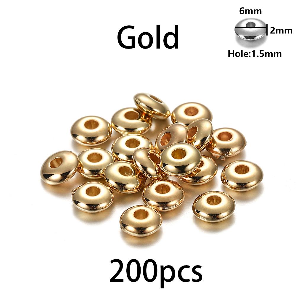 200-400Pcs CCB Multiple Styles Charm Spacer Beads Wheel Bead Flat Round Loose Beads For DIY Jewelry Making Supplies Accessories