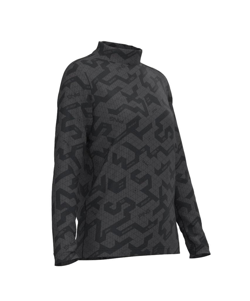 Ping Apparel Long Sleeve High Neck Shirt Golf Undershirt x Size M Women's (Basic Stretch) / / 622-3266900 011_Black Gray,