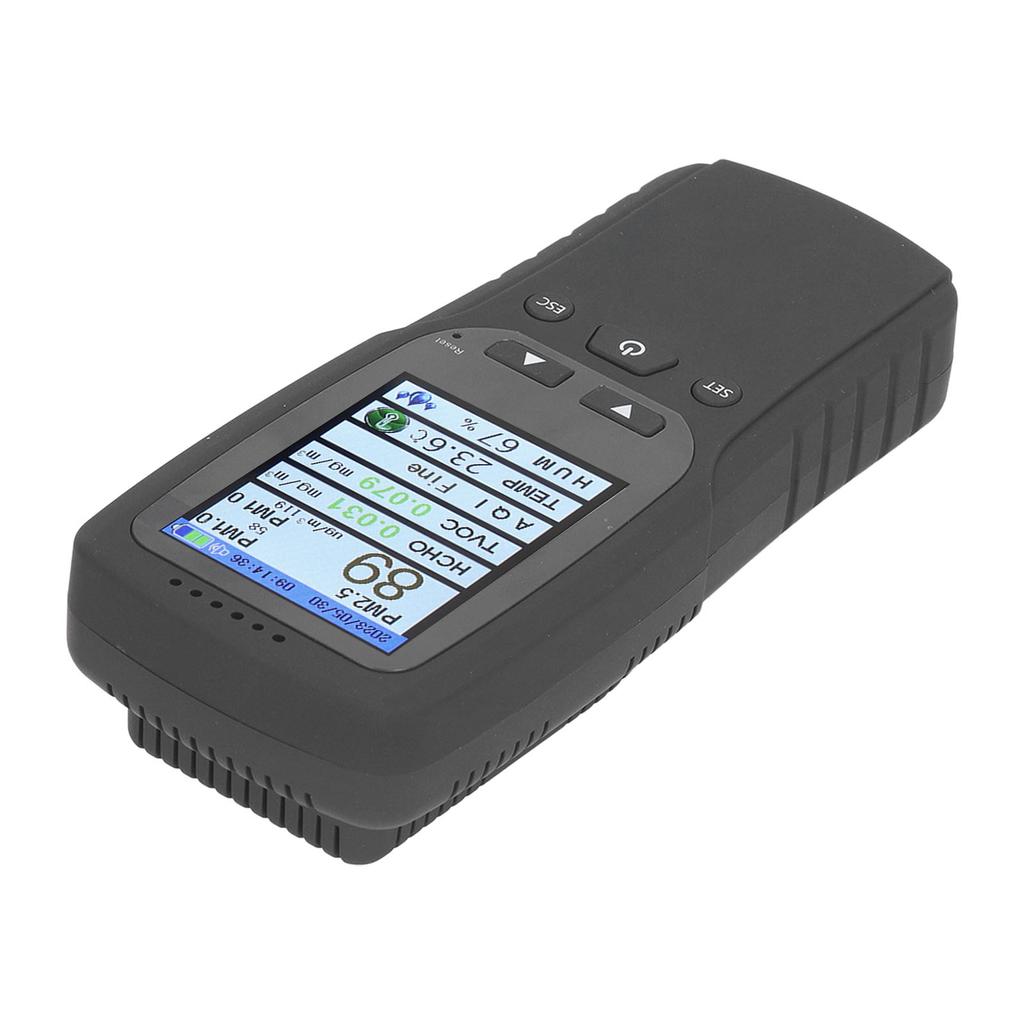 Air Quality Monitor 2.8 Inch LCD Screen Temperature Humidity PM2.5 PM1.0 PM10 Detector for Room Car Office