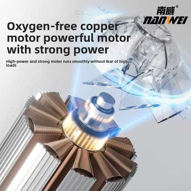 NANWEI 21V High-Power Electric Hair Dryer, Outdoor Rechargeable Blower, Brushless Motor, Lithium Battery, Household Dust Removal and Cleaning Tool