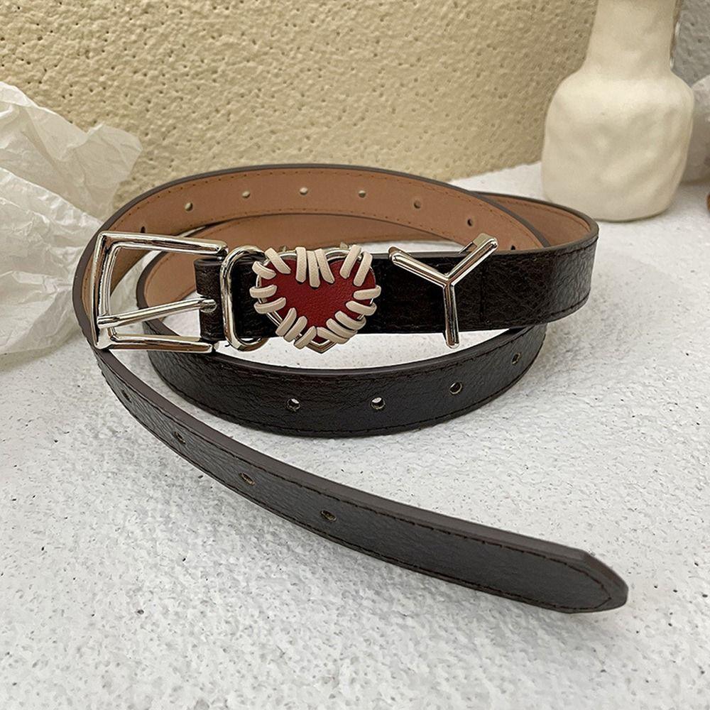 

PU Leather Thin Letter Red Heart Women Waistbands Dress Decoration Lovers Belts Korean Belts чёрный