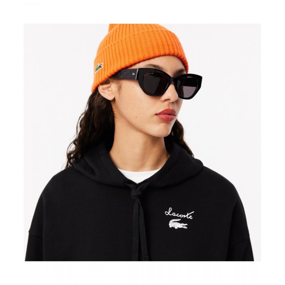 Lacoste Women S Graphic Point Hooded SweatShirt [black]