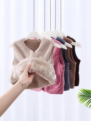 Kids' Lambswool Vest - Warm, Sleeveless Autumn/Winter Jacket for Boys & Girls