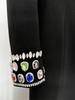 2025 Celebrity Style Long Sleeve Gemstone Rhinestone Formal Gown