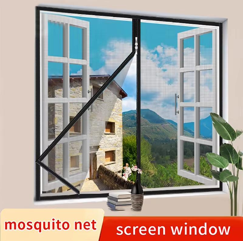 Self-Adhesive Zipper Mosquito Net Anti-Mosquito Net Anti-Mosquito Window Screen Customized Mosquitera Nets for Windows New