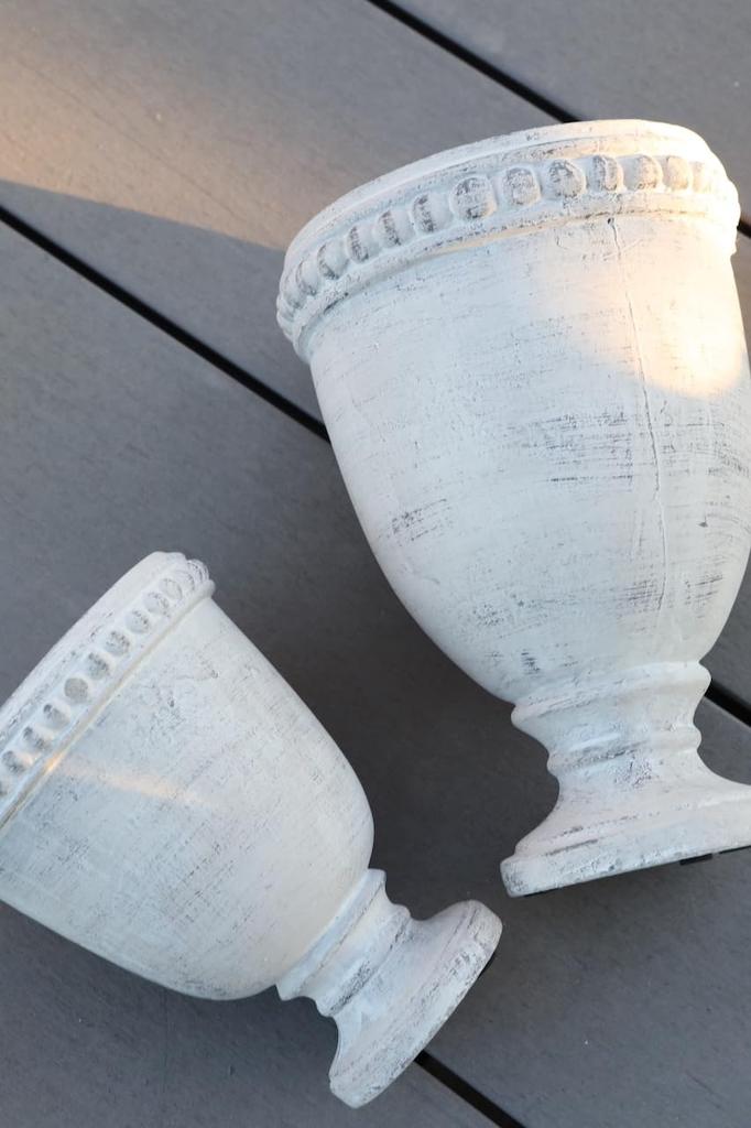 Covent Garden Antique Cup Pot, White, Large, QE-15